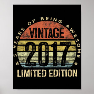 Kinder 5 Jahre Alte Geschenke Vintag 2017 Limited  Poster