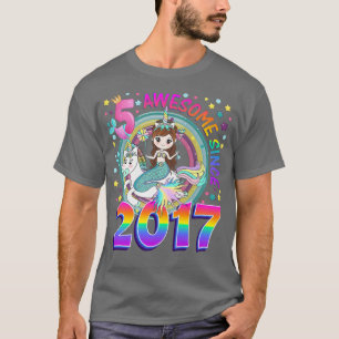 Kinder 5 Jahre alte Mädchen Niedliche Meerjungfrau T-Shirt