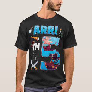 Kinder 5 Jahre alte Piraten-Geburtstagsfeier 5. Ge T-Shirt