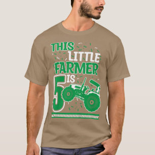 Kinder 5 Jahre alter Junge Traktor Kleiner Bauer 5 T-Shirt