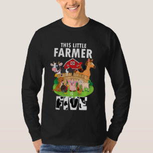 Kinder 5 Jahre alter kleiner Bauer Niedlich 5. Geb T-Shirt