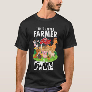 Kinder 5 Jahre alter kleiner Bauer Niedlich 5. Geb T-Shirt