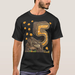 Kinder 5 Jahre alter Komodo-Drache Reptil 5. Gebur T-Shirt