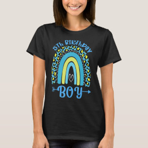 Kinder 5 Jahre alter Leopard Regenbogen Geburtstag T-Shirt