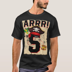 Kinder 5 Jahre alter Pirate Geburtstag ARR Piraten T-Shirt