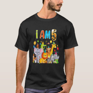 Kinder 5 Jahre alter Zoo Tier Geburtstag Safari Ju T-Shirt
