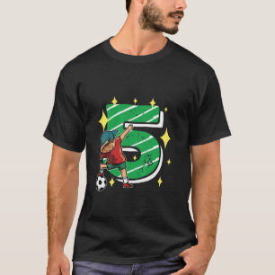 Kinder 5 Jahre Fußball Geschenk 5Geburtstag Dabbin T-Shirt