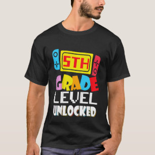 Kinder 5. Klasse Entsperrter Video-Gamer zurück au T-Shirt