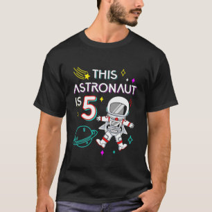 Kinder 5Geburtstag Astronaut Weltraum 5 Jahre alt T-Shirt