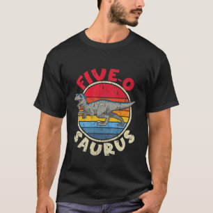 Kinder 5Geburtstag Fünf Jahre Saurus I Velocirapto T-Shirt