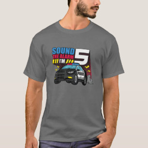 Kinder 5Geburtstagskinder Polizeibeamter Auto Emer T-Shirt