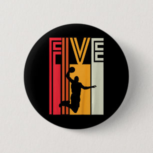 Kinder 5th Birthday Basketball Lover Geschenk 5 Ja Button