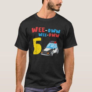 Kinder 5th Birthday Boy Police Officer Auto T-Shirt