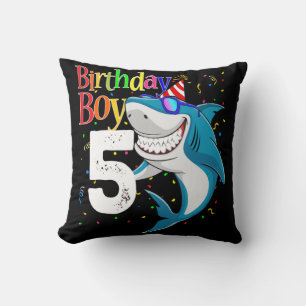 Kinder 5th Birthday Boy Shark Jaw - einige 5 Boys Kissen