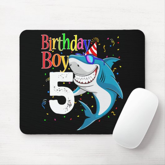 Kinder 5th Birthday Boy Shark Jaw - einige 5 Boys Mousepad (Mit Mouse)