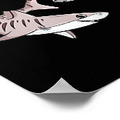 Kinder 5th Birthday Boys Shark White Shark Poster (Ecke)