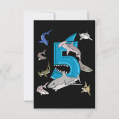 Kinder 5th Birthday Boys Shark White Shark RSVP Karte (Vorderseite)