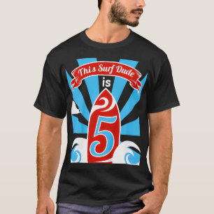 Kinder 5th Birthday Boys Surf Surfen 5 Jahre alt T-Shirt