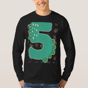 Kinder 5th Birthday Dinosaurier Five Dino Spike Fi T-Shirt