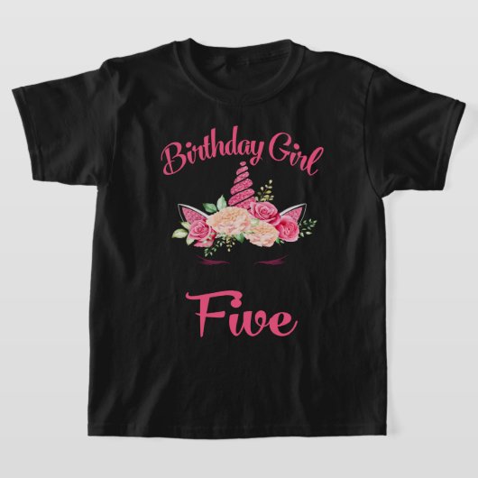 Kinder 5th Birthday Girl Unicorn Shirt fiveth Birt (Ablage )