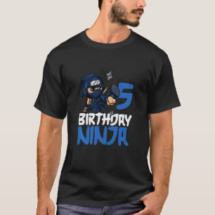 Kinder 5th Birthday Ninja Bday Party 5 Jahre alt S T-Shirt