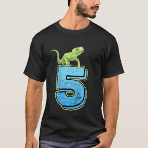 Kinder 5th Birthday Party Lizard Pet Reptil 5 Jahr T-Shirt