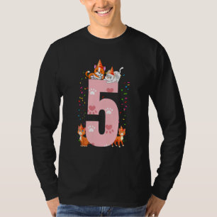 Kinder 5th Cat Birthday Celebrant 5 Year Old Kitte T-Shirt