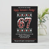 Kinder-67-hässliches-Weihnachts-Pullover-Party Einladung (Stehend Vorderseite)