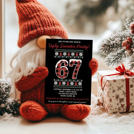 Kinder-67-hässliches-Weihnachts-Pullover-Party Einladung