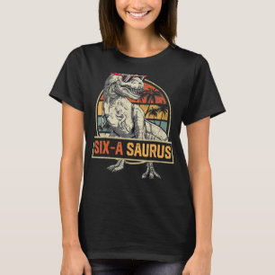 Kinder 6 a Saurus Geburtstag Rex Dino 6. Dinosauri T-Shirt
