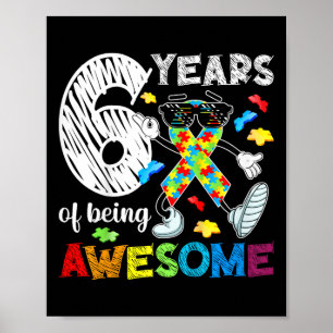 Kinder 6. Autismus Geburtstagsparty 6 Jahre alter  Poster