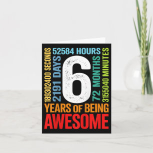 Kinder 6. Geburtstag 6 Jahre alt 72 Monate Jungen  Karte