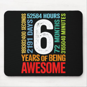 Kinder 6. Geburtstag 6 Jahre alt 72 Monate Jungen Mousepad