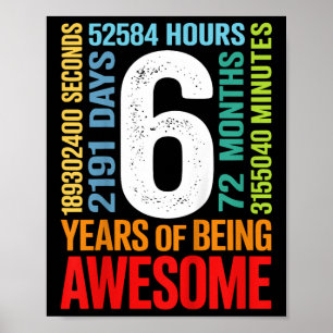 Kinder 6. Geburtstag 6 Jahre alt 72 Monate Jungen  Poster