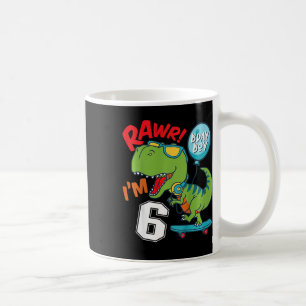 Kinder 6. Geburtstag 6 Jahre alter Junge T-Rex Ska Kaffeetasse