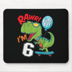 Kinder 6. Geburtstag 6 Jahre alter Junge T-Rex Ska Mousepad