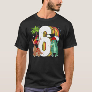 Kinder 6. Geburtstag 6 Jahre mit Dino und Dinosaur T-Shirt