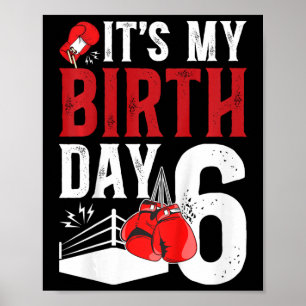 Kinder 6. Geburtstag Boxenjungen 6 Jahre alter Box Poster