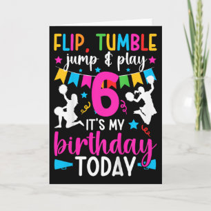 Kinder 6. Geburtstag Cheerleading Mädchen Sechs Ja Karte