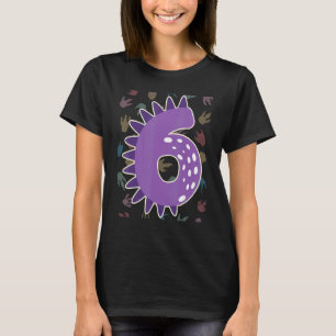 Kinder 6. Geburtstag Dinosaurier Six Dino Spike 6. T-Shirt
