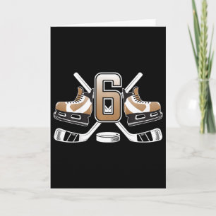 Kinder 6. Geburtstag Eishockey Junge Sechs Jahre a Karte