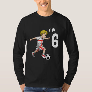 Kinder 6 Geburtstag Fußball England 6 Jahre alter T-Shirt
