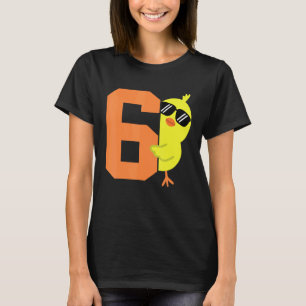 Kinder 6. Geburtstag Huhn Thema Süß 6 Jahre alt B T-Shirt