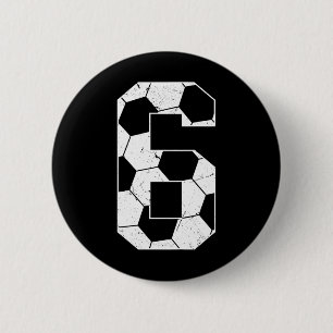 Kinder 6. Geburtstag Junge Fußballspieler Fußbyll Button