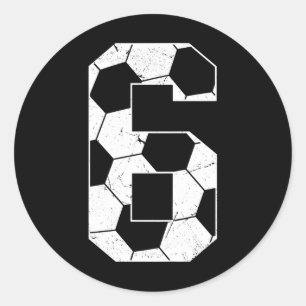 Kinder 6. Geburtstag Junge Fußballspieler Fußbyll Runder Aufkleber