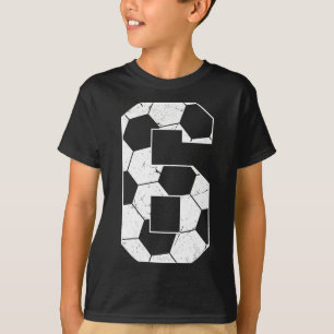 Kinder 6. Geburtstag Junge Fußballspieler Fußbyll T-Shirt