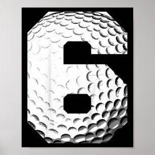 Kinder 6. Geburtstag Junge Golfspieler Golf 6 Jahr Poster