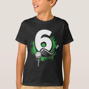 Kinder 6. Geburtstag Junge Golfspieler Golf 6 Jahr T-Shirt