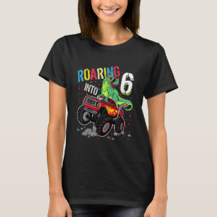 Kinder 6. Geburtstag T Rex Dinosaur Monster Truck T-Shirt