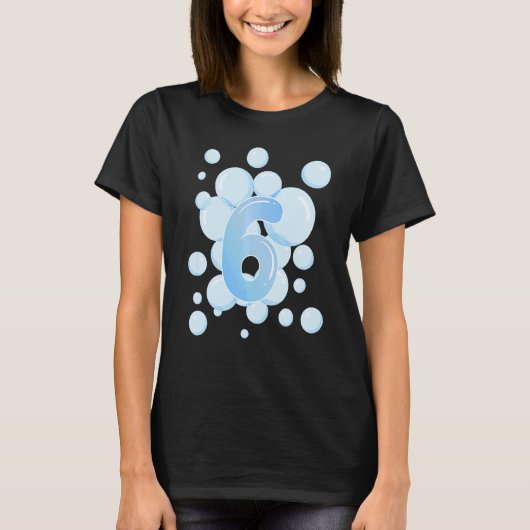 Kinder 6 Geburtstagsblase Geburtstagsparty T-Shirt (Vorderseite)